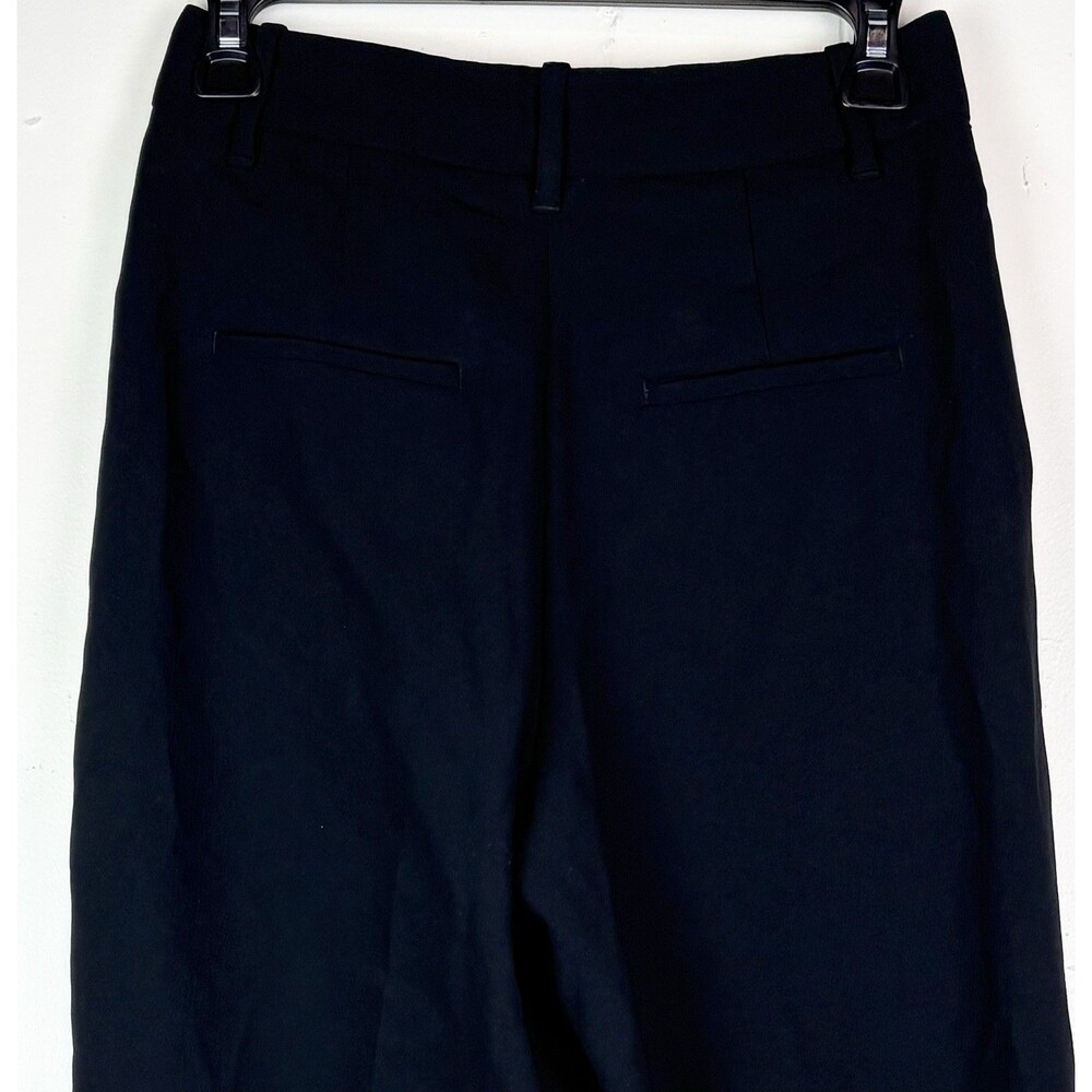 Aritzia Wilfred Effortless Pant Cropped Black Wide Leg Pleated Sz 4 High Rise - Picture 5 of 9